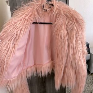 Pink Faux Fur Coat